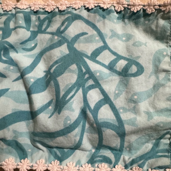 Lilly Pulitzer Turquoise and White Cropped Halter Top Size 6 - Picture 3 of 3